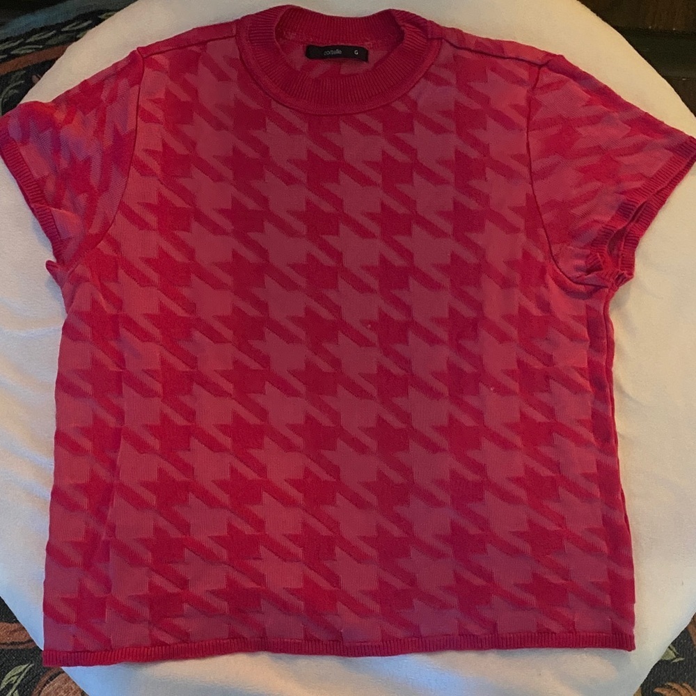 Cortelle Pink Houndstooth Short Sleeve Tee